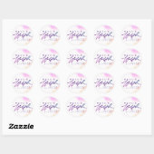 Sticker Rond Joyeux anniversaire en violet (Feuille)