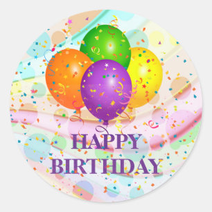 Sticker Rond Joyeux anniversaire, fête le...