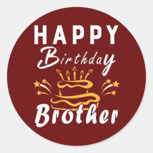Sticker Rond Joyeux Anniversaire Frère Fun Family Matching Outf