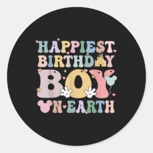 Sticker Rond Joyeux Anniversaire Garçon Sur Terre, Famille Corr