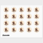 Sticker Rond Joyeux Anniversaire Golden Retriever Chien (Feuille)