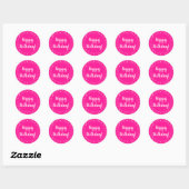 Sticker Rond Joyeux Anniversaire Hot Pink Poka Point (Feuille)