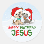 Sticker Rond Joyeux anniversaire Jésus (Devant)