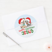 Sticker Rond Joyeux anniversaire Jésus (Enveloppe)