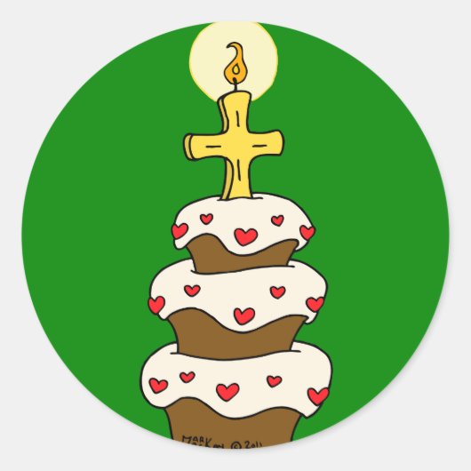 Sticker Rond Joyeux anniversaire Jésus (Devant)