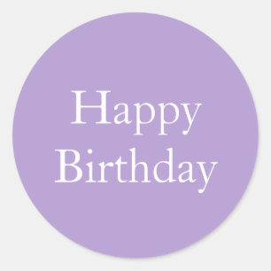 Sticker Rond Joyeux Anniversaire Lavande violet couleur personn