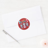 Sticker Rond Joyeux Anniversaire, Mes Trois Pandas, (Enveloppe)