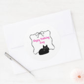 Sticker Rond Joyeux Anniversaire Mignon (Enveloppe)