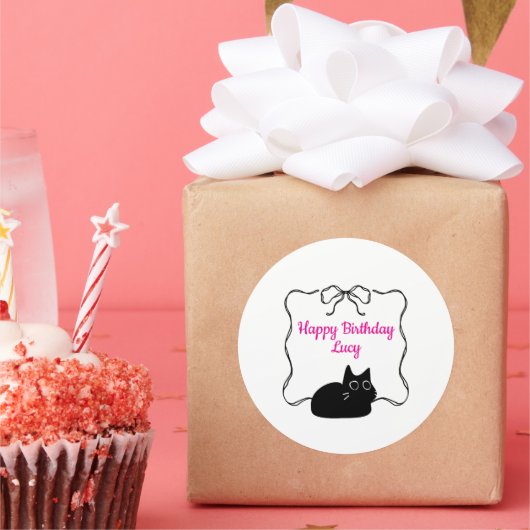 Sticker Rond Joyeux Anniversaire Mignon (Fête)