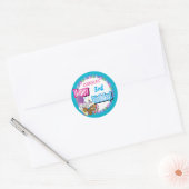Sticker Rond Joyeux Anniversaire mignon écureuil de Cupcake | Â (Enveloppe)