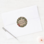 Sticker Rond Joyeux anniversaire Noël Floral Wreath Craft Clas (Enveloppe)