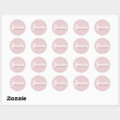 Sticker Rond Joyeux anniversaire, Nom personnalisable | Or Rose (Feuille)