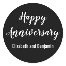Joyeux Anniversaire Noms de Couple Noir et Blanc