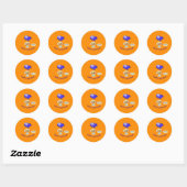 Sticker Rond Joyeux anniversaire Orange (Feuille)