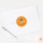 Sticker Rond Joyeux anniversaire Orange (Enveloppe)