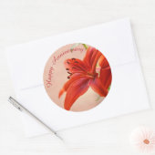 Sticker Rond Joyeux anniversaire Orange Tiger Lily photo (Enveloppe)