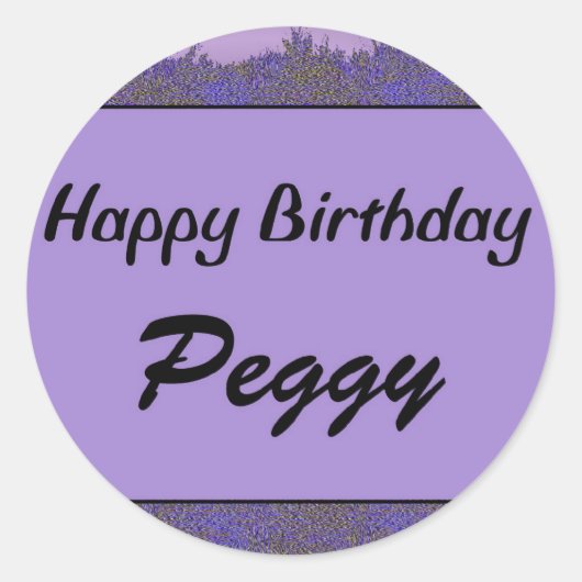Sticker Rond Joyeux Anniversaire Peggy (Devant)