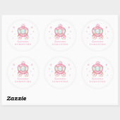 Sticker Rond Joyeux anniversaire petite voiture princesse (Feuille)