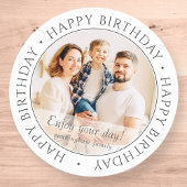 Sticker Rond Joyeux anniversaire | Photo classique simple perso
