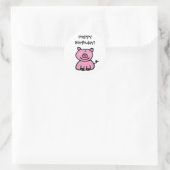 Sticker Rond Joyeux anniversaire ! (pig) (Sac)