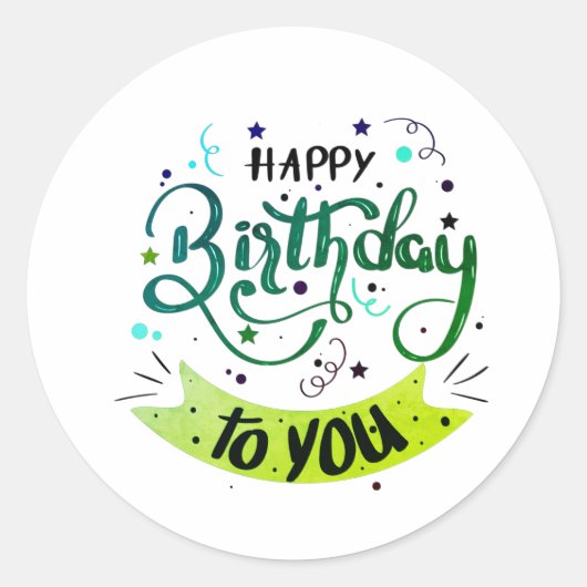 Sticker Rond Joyeux Anniversaire Pour Vous (Devant)