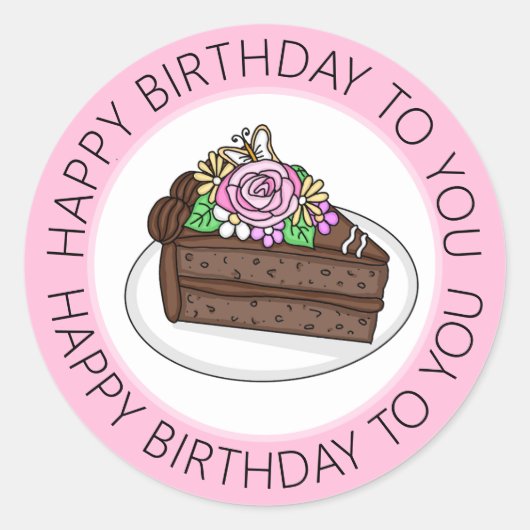 Sticker Rond Joyeux Anniversaire Pour Vous (Devant)