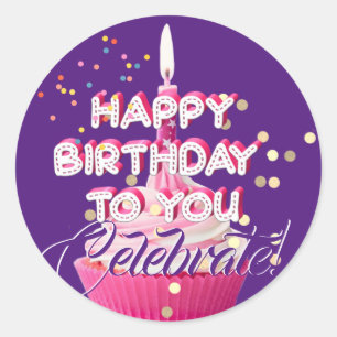 Sticker Rond Joyeux anniversaire pour vous