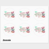 Sticker Rond Joyeux Anniversaire Pour Vous | Macaron (Feuille)