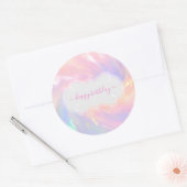 Sticker Rond Joyeux Anniversaire Princesse Holographique Quince (Enveloppe)