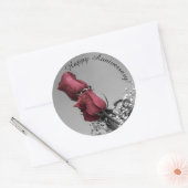 Sticker Rond Joyeux anniversaire | Red Roses photo (Enveloppe)