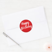 Sticker Rond Joyeux anniversaire Red Sunburst (Enveloppe)