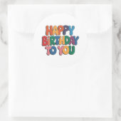 Sticker Rond Joyeux anniversaire rétro (Sac)