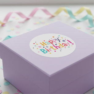 Sticker Rond Joyeux anniversaire (Retro)