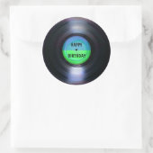 Sticker Rond Joyeux Anniversaire Retro Vinyl Record (Sac)