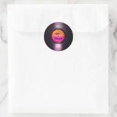 Sticker Rond Joyeux Anniversaire Retro Vinyl Record (Sac)