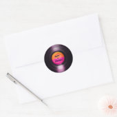 Sticker Rond Joyeux Anniversaire Retro Vinyl Record (Enveloppe)