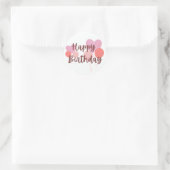 Sticker Rond Joyeux Anniversaire rose (Sac)