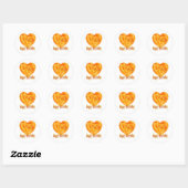 Sticker Rond Joyeux anniversaire rose jaune coeur1 (Feuille)