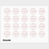 Sticker Rond Joyeux Anniversaire rose Parties scintillant Scrip (Feuille)