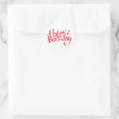 Sticker Rond Joyeux Anniversaire Rouge (Sac)