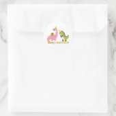 Sticker Rond Joyeux anniversaire saurus (Sac)