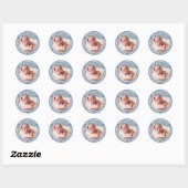 Sticker Rond Joyeux anniversaire Simple Photo moderne (Feuille)