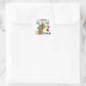 Sticker Rond Joyeux anniversaire Teddy Bear 4th T-shirts et cad (Sac)