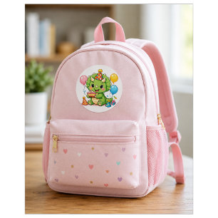 Sticker Rond Joyeux Anniversaire Triceratops Mignon