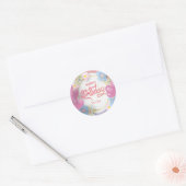 Sticker Rond Joyeux anniversaire unisex mot art (Enveloppe)