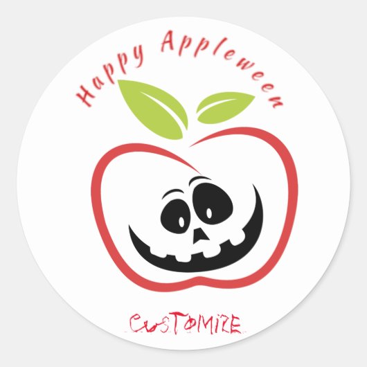 Sticker Rond Joyeux Appleween Jack O'lantern Thunder_Cove (Devant)