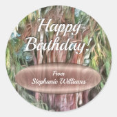 Sticker Rond Joyeux arbre d'anniversaire de Tule Oaxaca OAX1 (Devant)