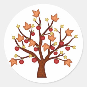 Sticker Rond Joyeux arbre d'automne