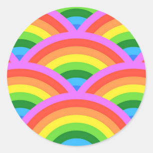 Sticker Rond Joyeux arc-en-ciel