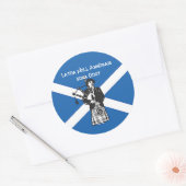 Sticker Rond Joyeux Bagpiper du drapeau de la Saint Andrews (Enveloppe)